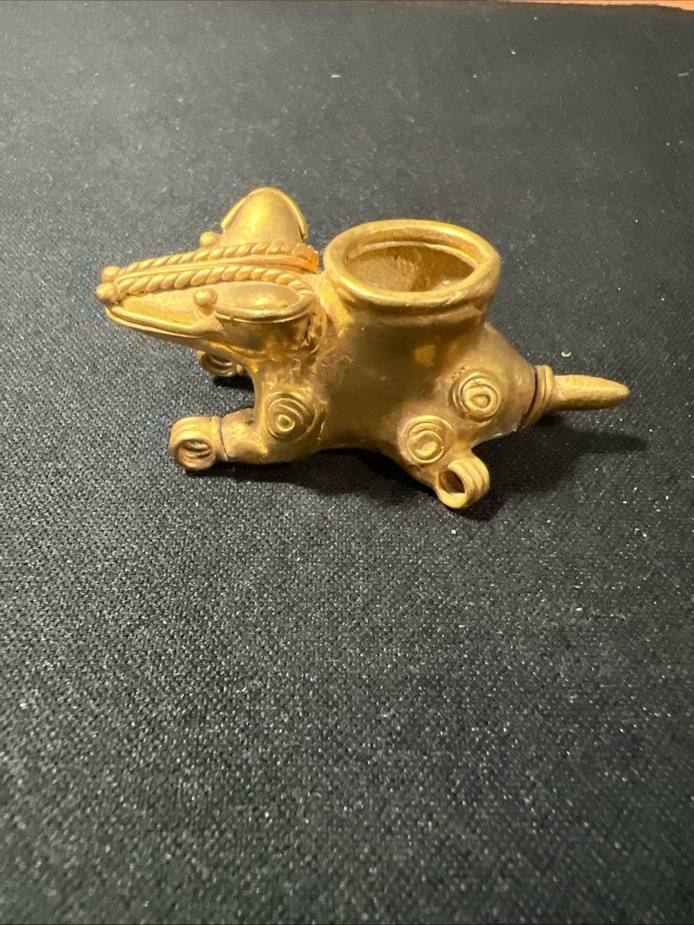 TUMBAGA Gold & Copper Alloy Zoomorphic Dog Figurine/Pendant Columbian Art